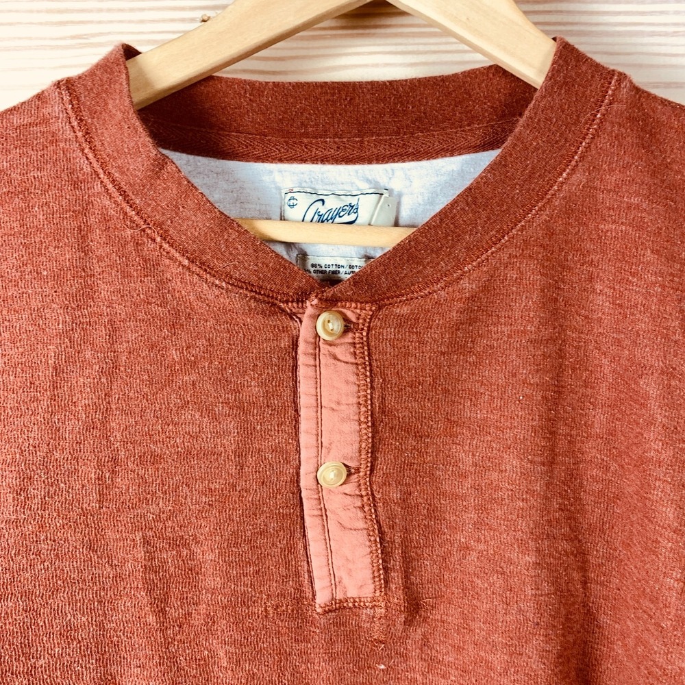 Grayers Shirt Mens Extra Large New Windsor Double Cloth Henley Red‎ Outdoor Work - Picture 3 of 9